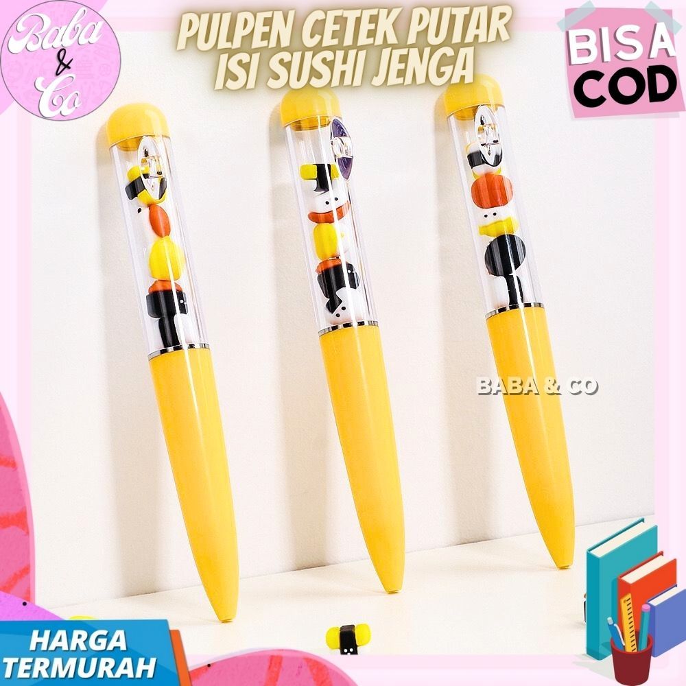 

PEN CETEK PUTAR BOTOL SUSHI PULPEN LUCU UNIK PULPEN BONEKA SUSHI JENGA IMUT UNIK PULPEN PEN CETEK MEKANIK PUTAR SUSHI TRAIN