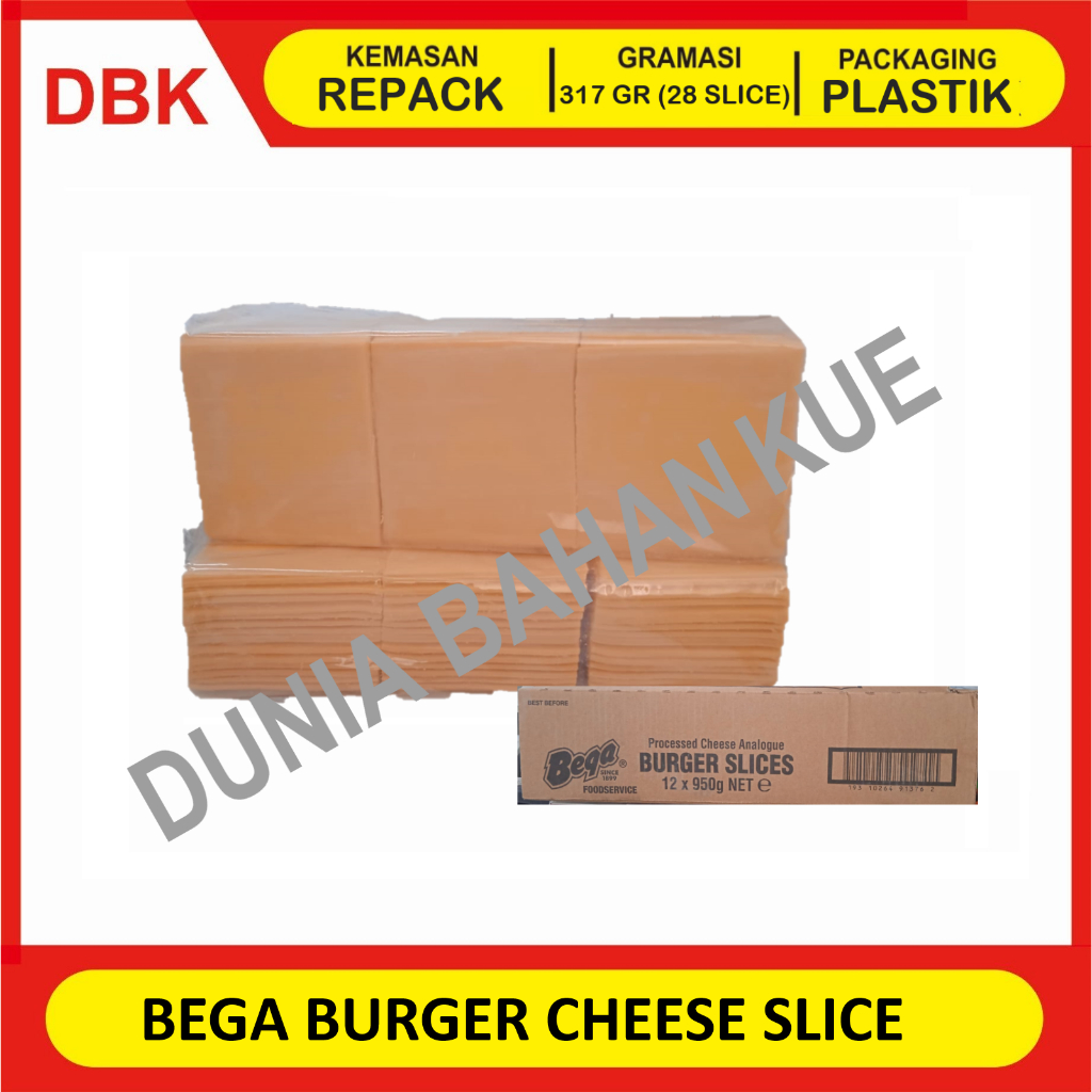 

BEGA BURGER CHEESE SLICE - 317 GR (28 SLICE) - KEJU CHEDDAR ORANGE SLICE