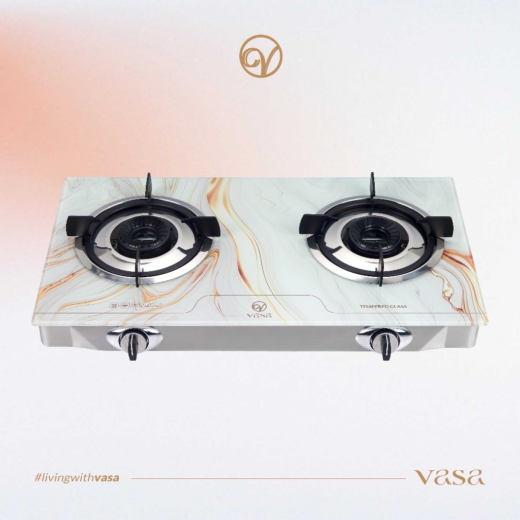 VASA KOMPOR GAS PRO SERIES 2 TUNGKU MOTIF GRANITE MARBLE JAPANESE QUALITY (ORIGINAL)