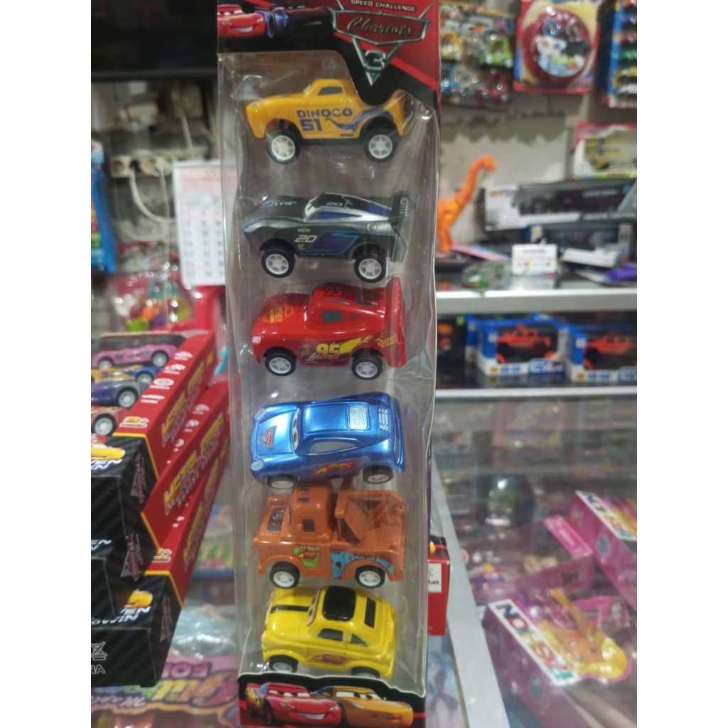 MAINAN ANAK MOBIL MC QUEEN ISI 6MOBIL PLASTIK KARDUS