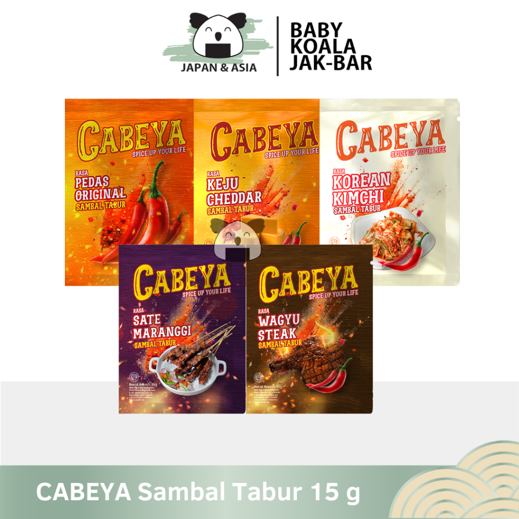 

CABEYA Sambal Tabur 15 g Halal I Pedas Original Keju Cheddar Korean Kimchi - Kembangan