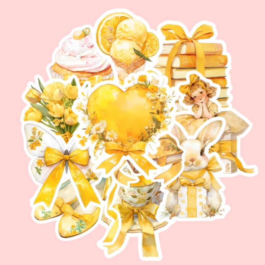 

Sticker Vinyl Coquette Yellow Aesthetic Untuk Laptop HandPhone ScrapBook dll Waterproof