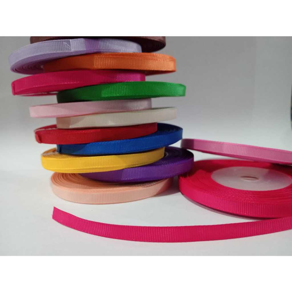 

Pita Grosgrain 1/4" pita garis pita salur per rol