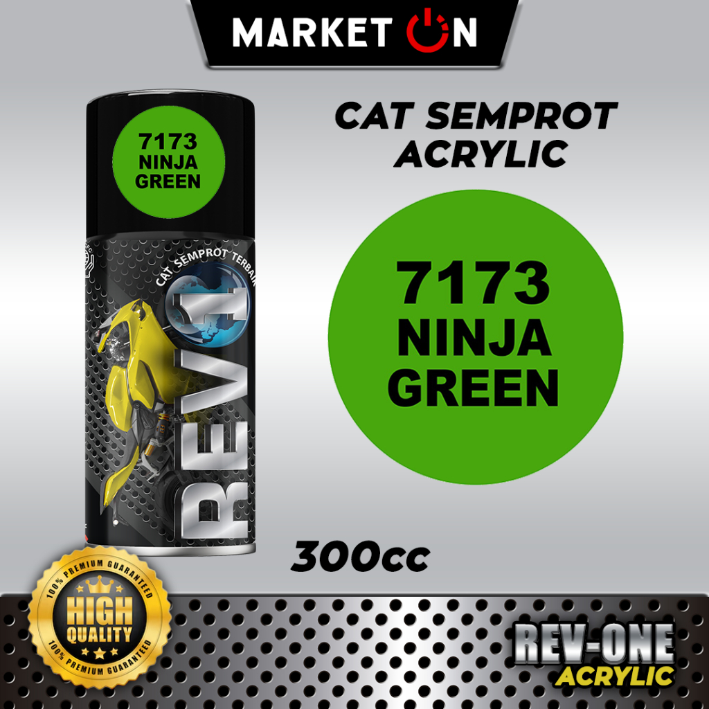 Revo Acrylic - 7173 Ninja Green I Cat Semprot Akrilik 150CC 300CC I Cat Warna Ninja Hijau I Cat Stan