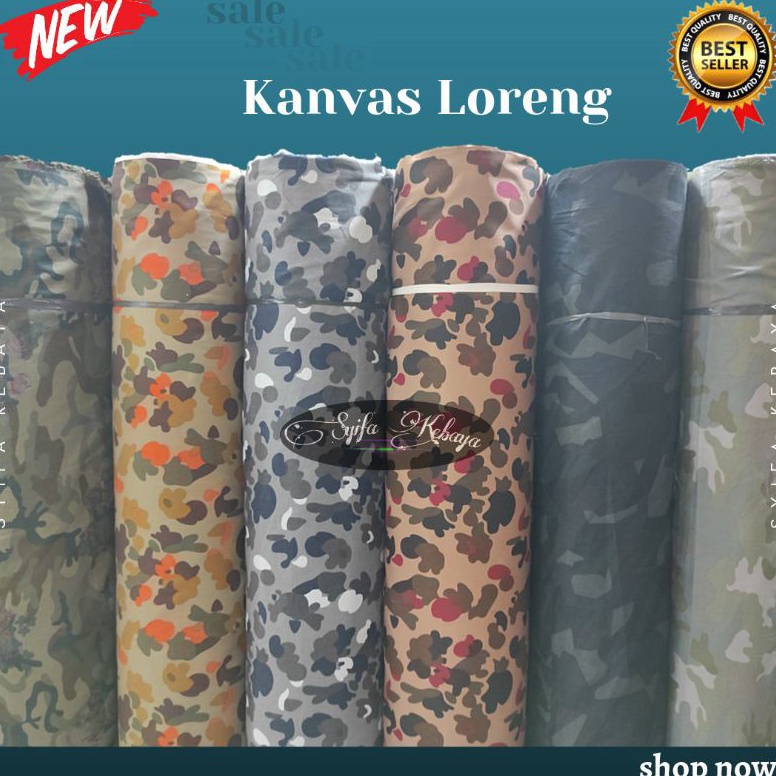 KODE F93K Kain Kanvas Motif Loreng TNI Kanvas Motif Premium Canvas Motif Bahan Celana  Jaket