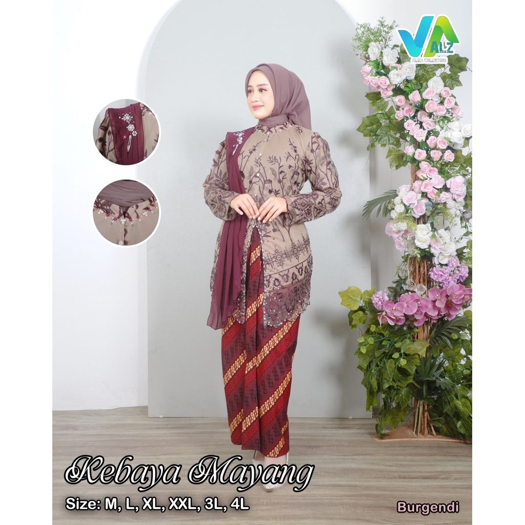 SM Kebaya / Setelan Kebaya Selendang Mayang Modern / Kebaya Selendang Payet / Kebaya Tunik Melayu Mo
