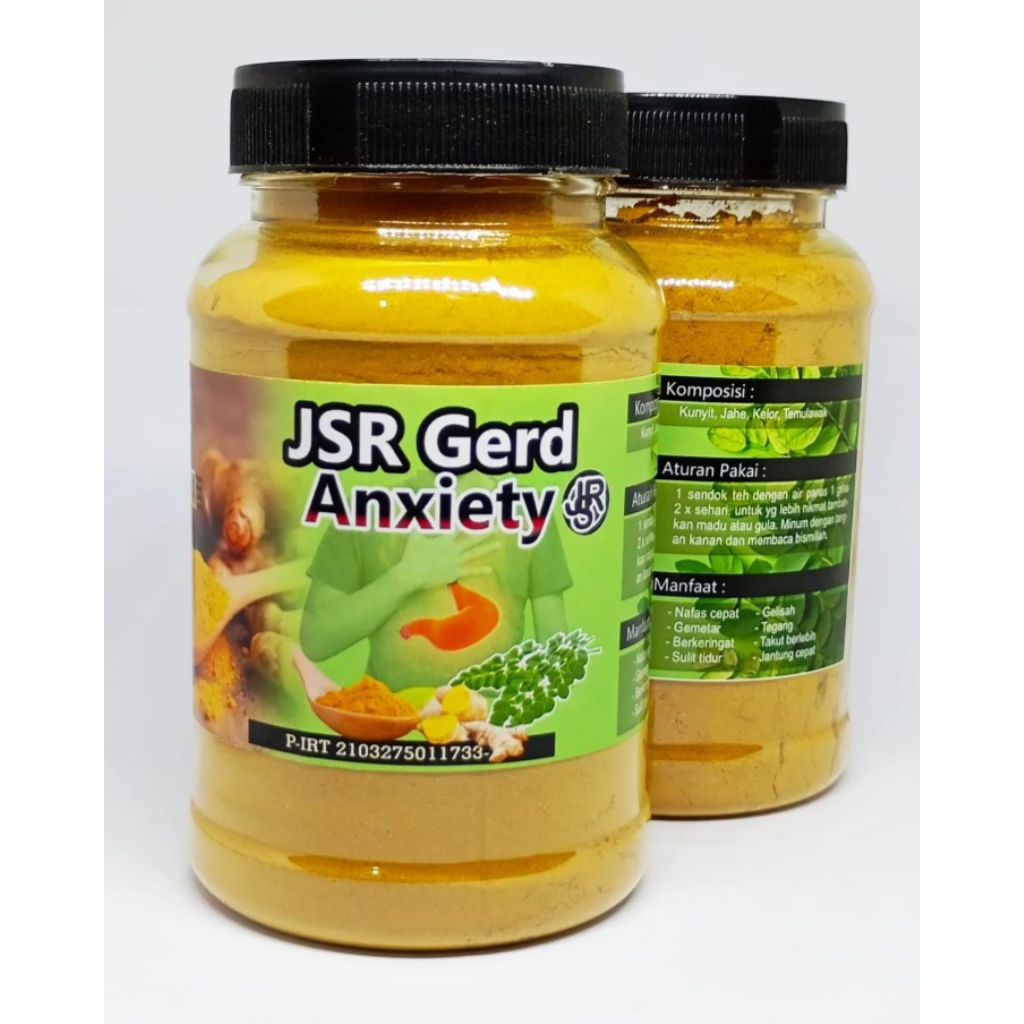 

jsr (gerd anxiety) gelisah jantung berdebar nafas cepat lelah takut kunyit jahe temulawak kelor