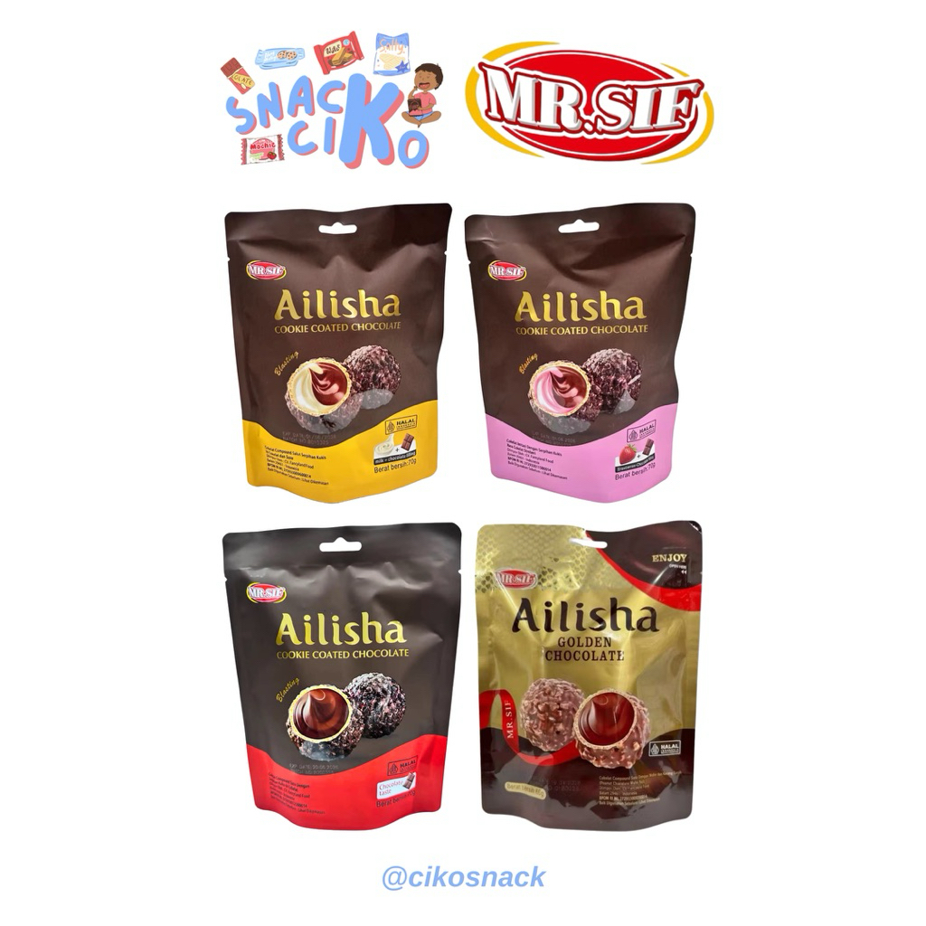 

Mr Sif Ailisha Cookie Coated Chocolate 70g