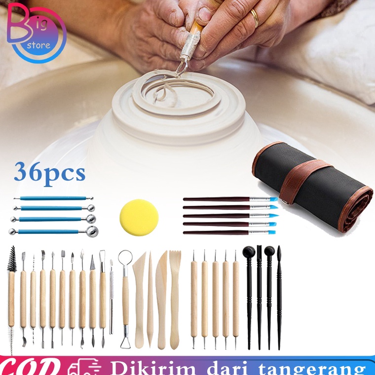 

KODE A82I 36pcsSet Alat Ukir Tanah Liat Diy Clay Sculpting Tools Alat Clay Tools Set Pottery Tool