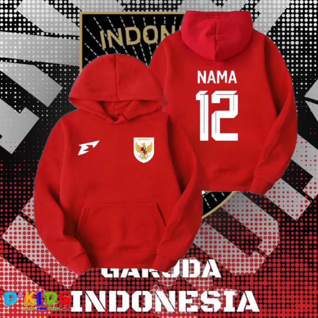 Jaket Hoodie Anak Timnas Indonesia/fashion Jaket anak bola timnas Indonesia terbaru virall gratis na
