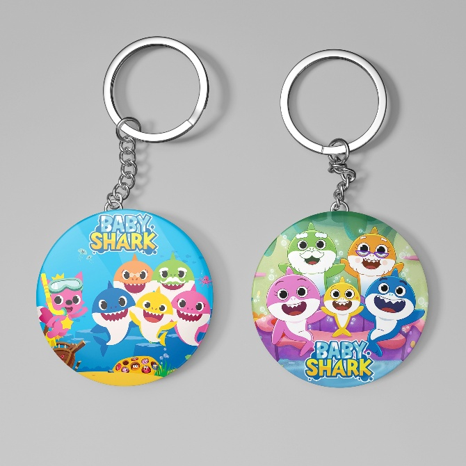 Gantungan Kunci Baby Shark Pinkfong pin magnet kulkas mainan edukasi anak