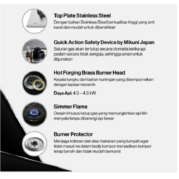 KOMPOR TANAM RINNAI RB-72S / Kompor Tanam Rinnai RB 72 S