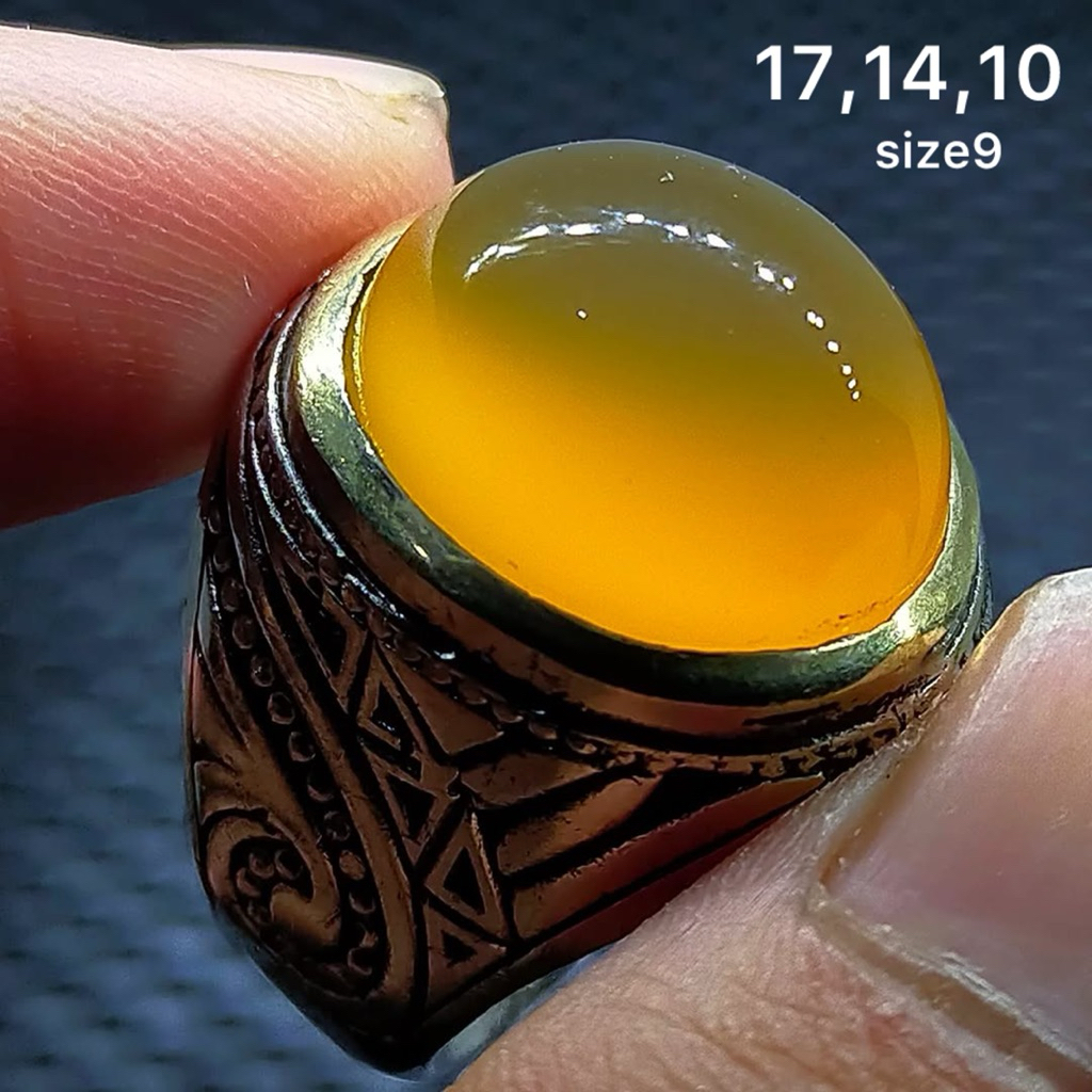 Cincin batu akik asli cempaka neukleus kuning antik top hq natural (asli alam)