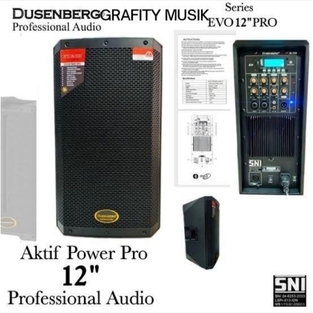 Speaker Aktif Dusenberg EVO 12 PRO 12 Inch Bluetooth, Tws, Usb- 2 Unit Original Speaker Aktif Dusenb