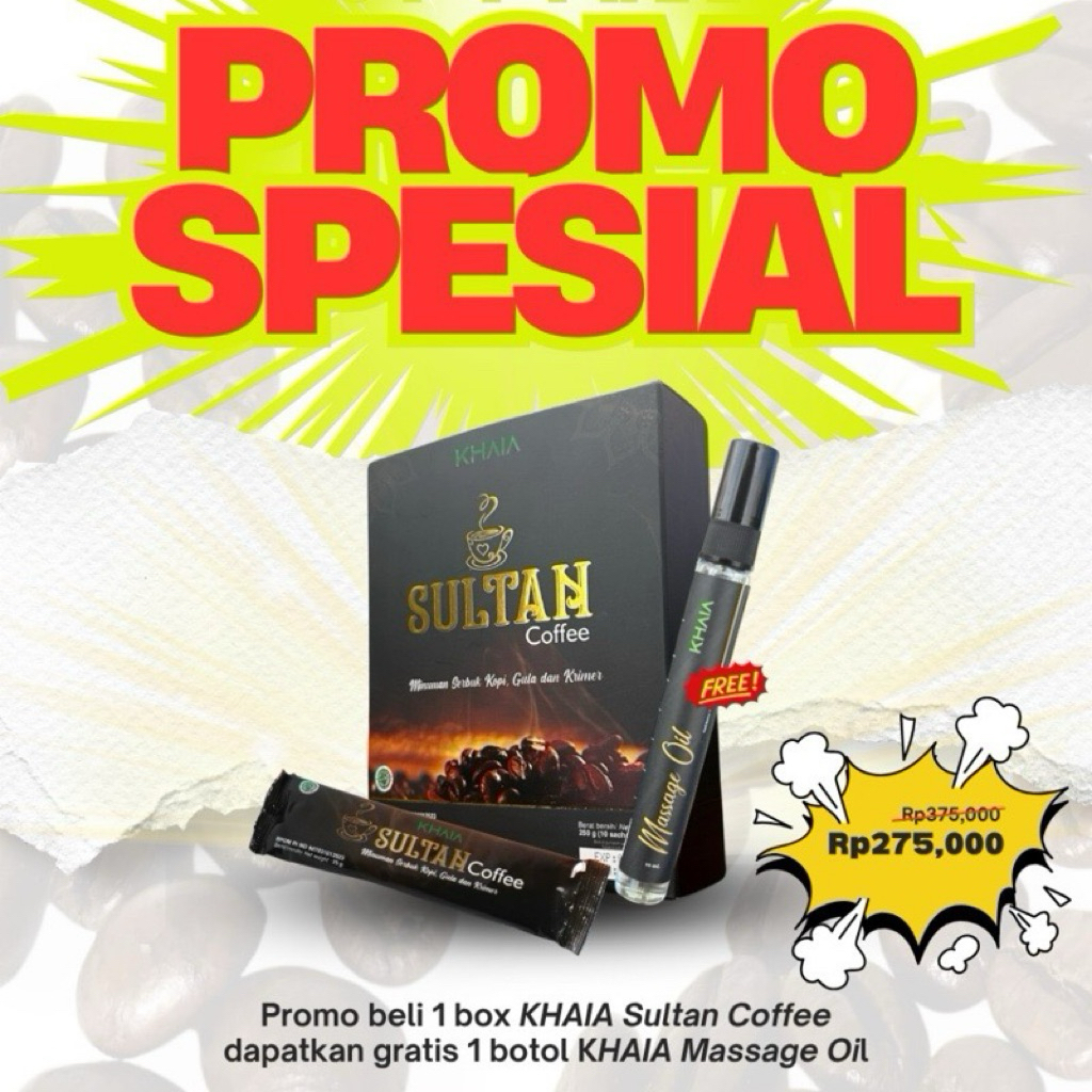 

Kopi Sultan Khaia-Stamina Pria dan Promil 1 box isi 10 sachet