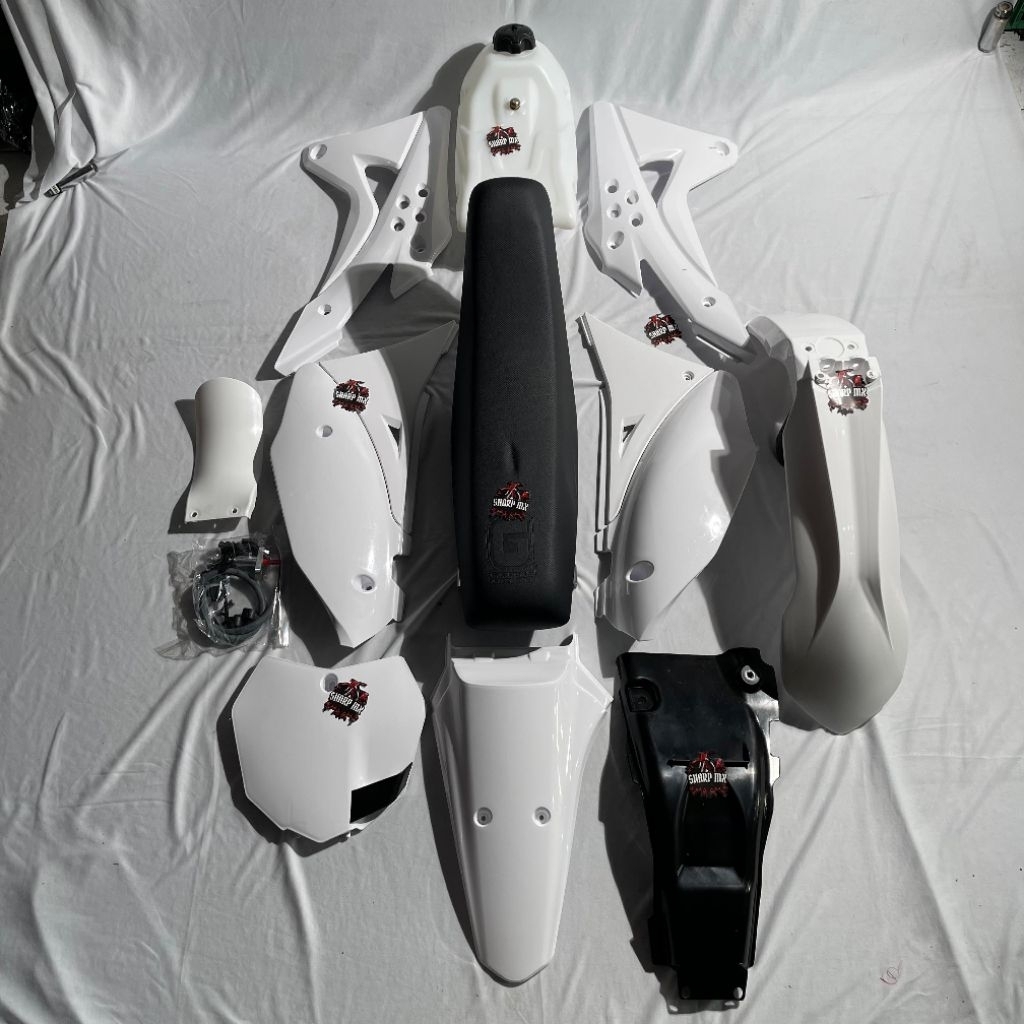 BODYSET GORDON FULL BODY SET KLX 150 GORDON PUTIH FULL TANGKI HITAM