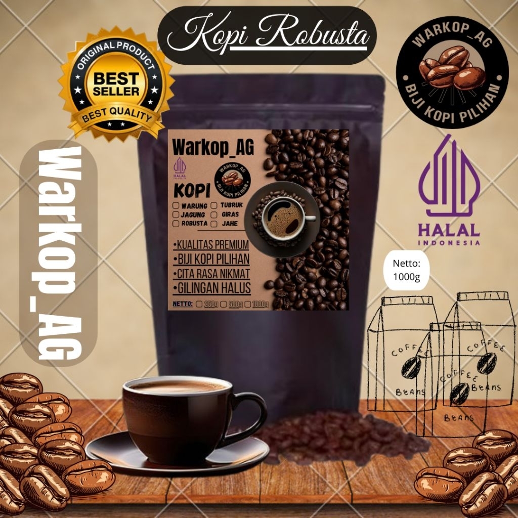 

Bubuk Kopi Robusta Premium isi 1kg Rasa Nikmat.