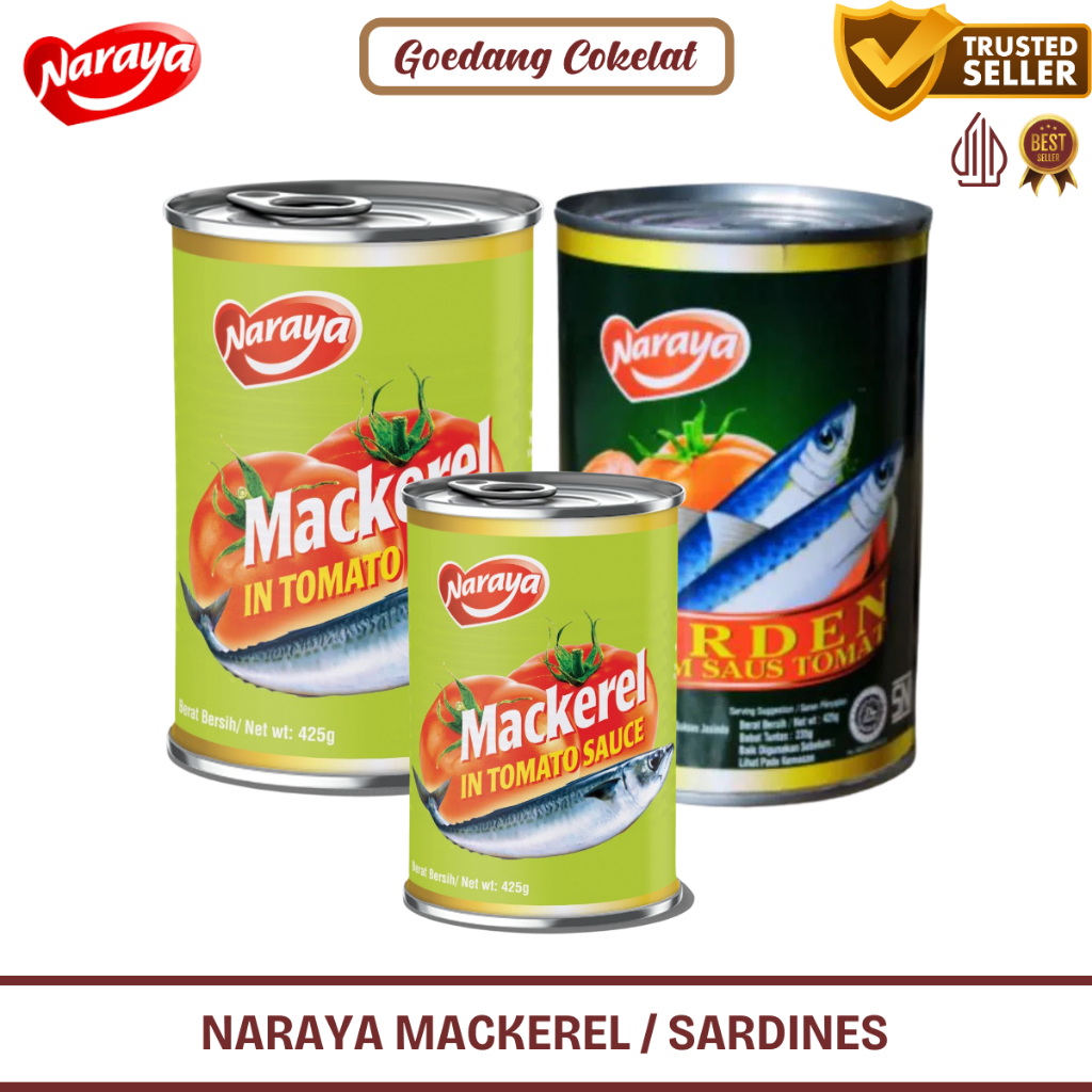 

Sarden Kaleng Naraya Sardines In Tomato Sauce 425g / Ikan Sarden Makarel Saus Tomat