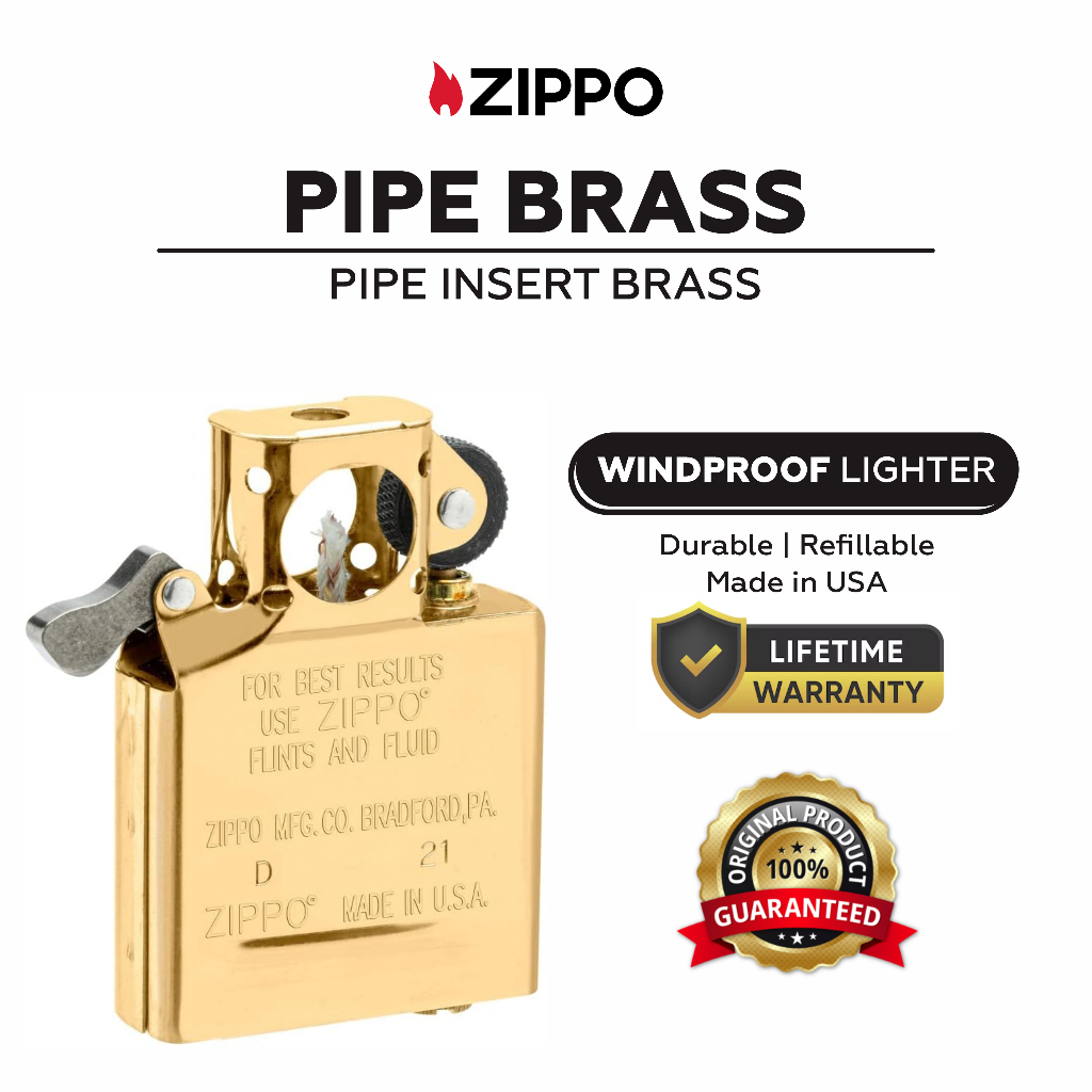 Zippo Pipe Lighter Insert Brass Original USA