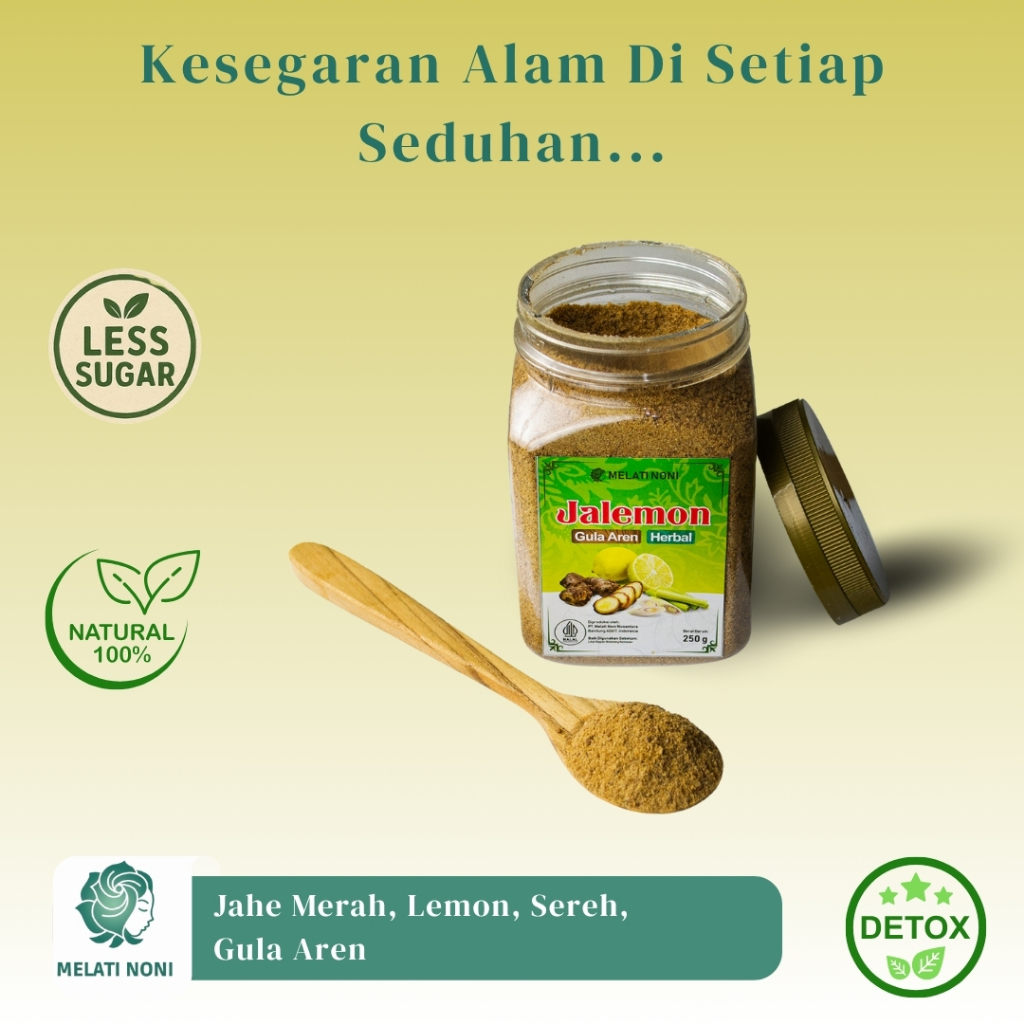 

NG Jahe Merah Lemon Sereh Gula Aren Bubuk Murni Wedang Rempah Detox Antioksidan Herbal Melati Noni 1