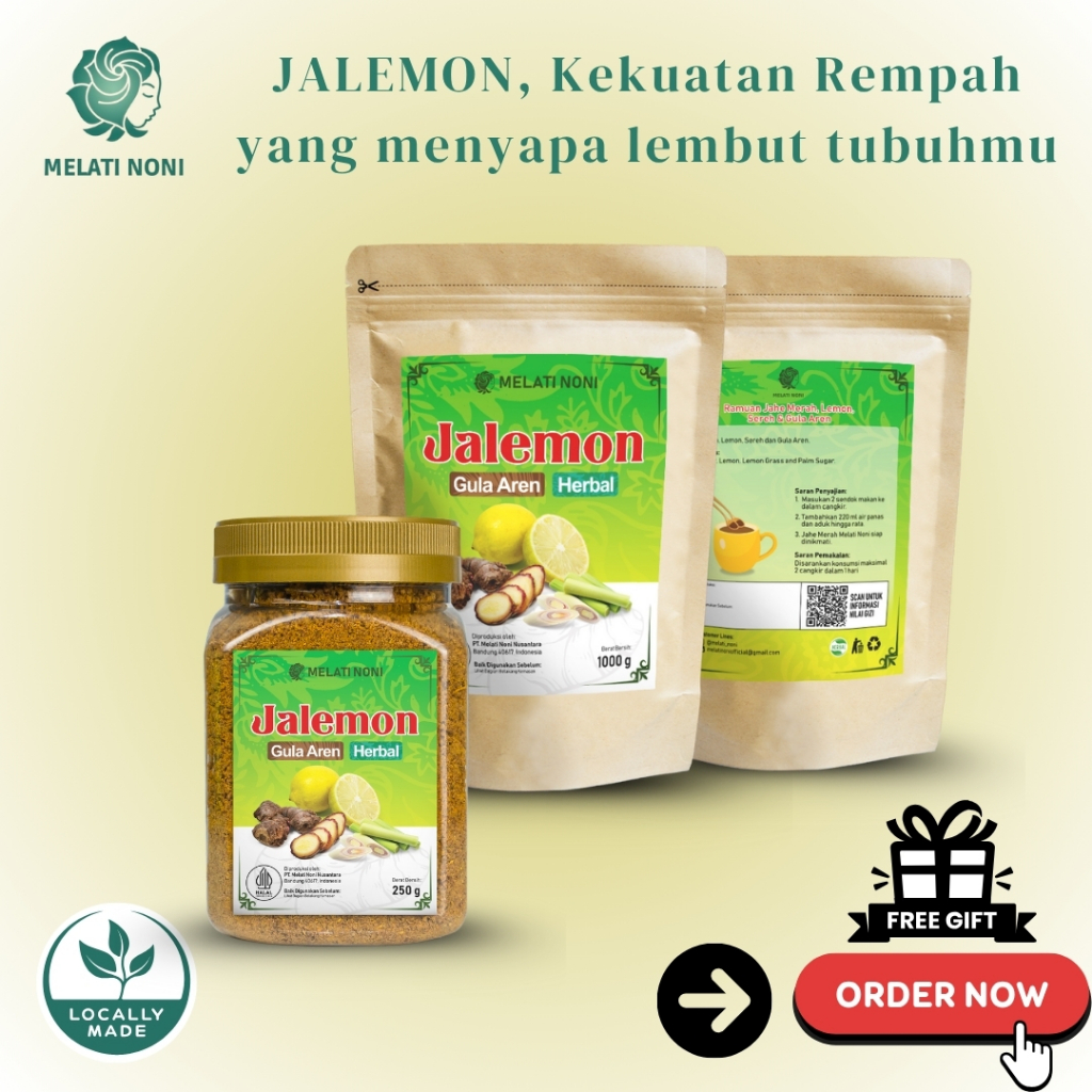 

p4yu Jahe Merah Lemon Sereh Gula Aren Bubuk Murni Wedang Rempah Detox Antioksidan Herbal Melati Noni