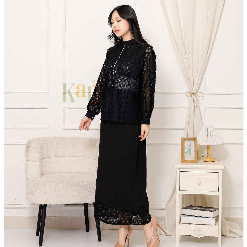 One Set Ans Blouse Baju Kondangan Wanita One Set Brukat Blouse Brukat Blouse Rok Span Aesthetic