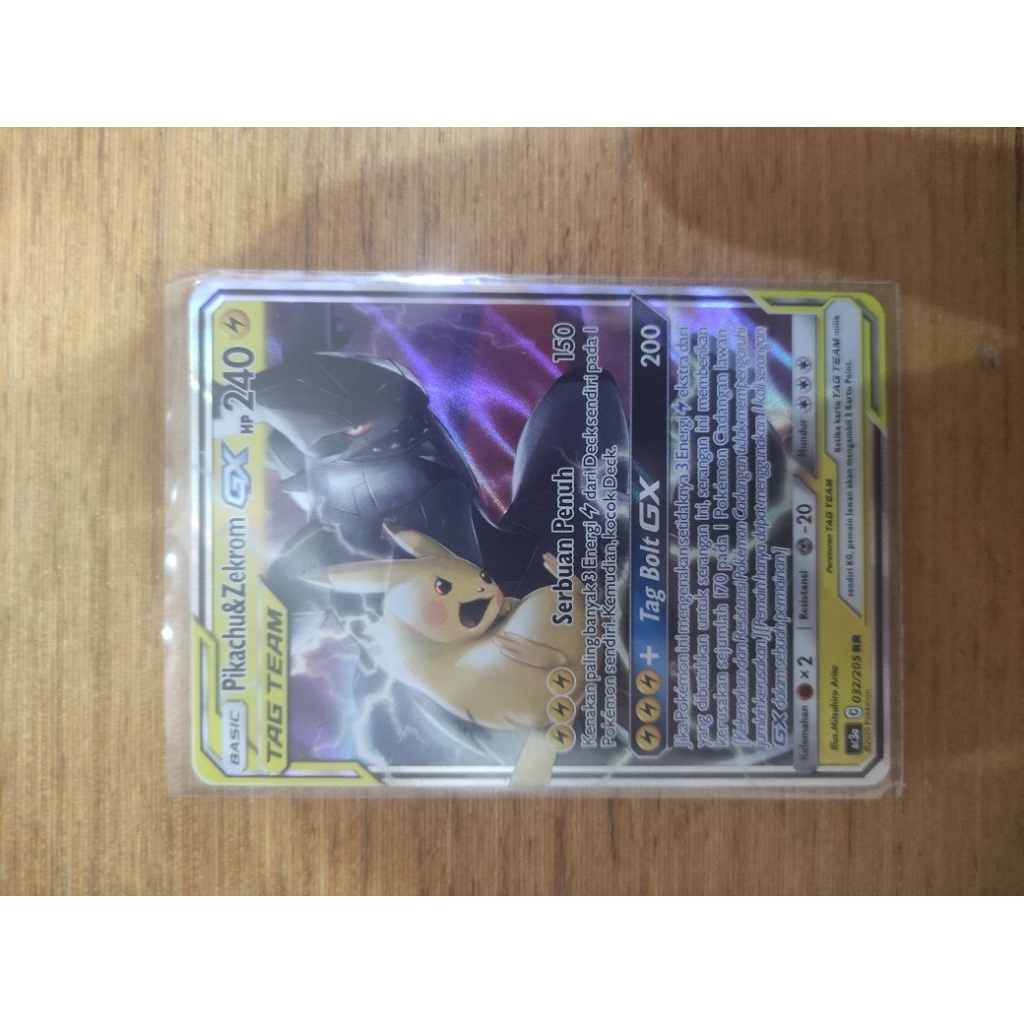 Kartu Pokemon Pikachu & Zekrom RR  Tag Team Pokemon TCG Indonesia