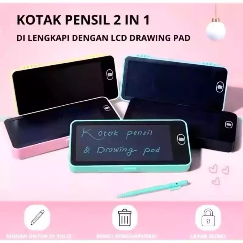 

ZIZAH | Kotak Pensil DRAWING Case Besar [ BIG ] LCD Writing TABLET CASE PENCIL Drawing Box Case Ukuran Besar Pencil Drawing Pad Edukasi 2in1