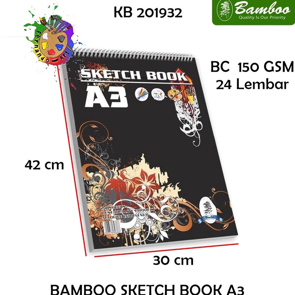 

KODE R28Q Sketch Book Spiral Bamboo A3