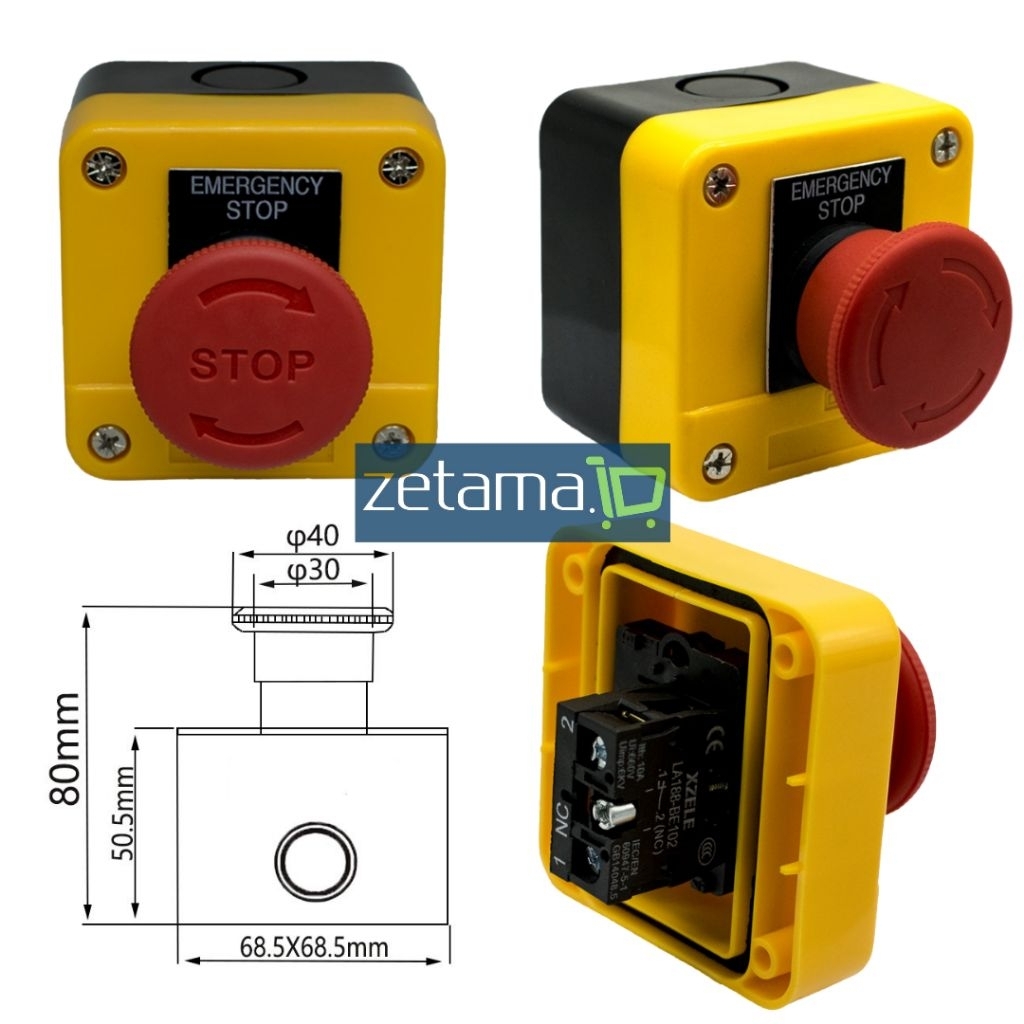 Emergency Push Button Set Box / Panic Button / Tombol Darurat