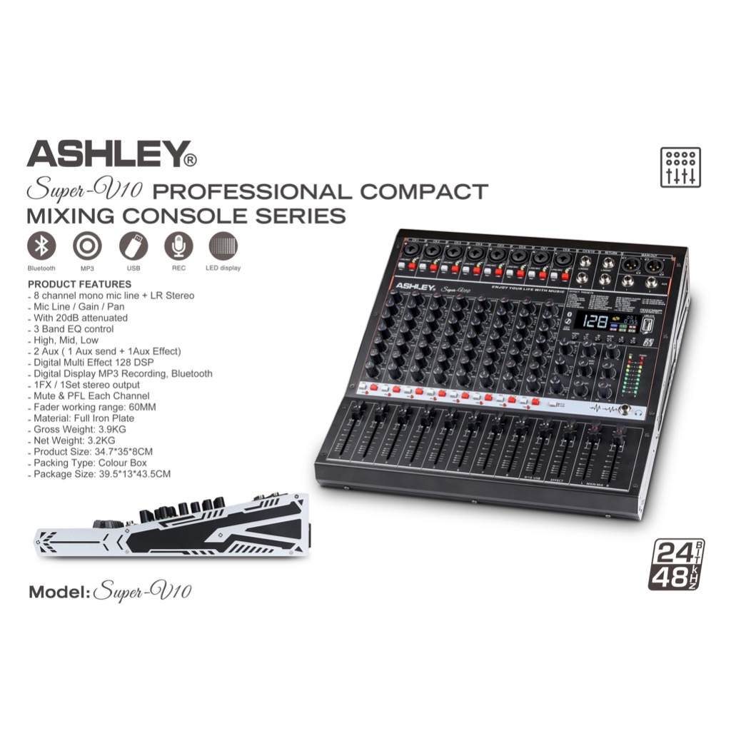 Mixer Audio Ashley Super V6 . Super V10 // Super V 6 . Super V 10 – Original Garansi Resmi