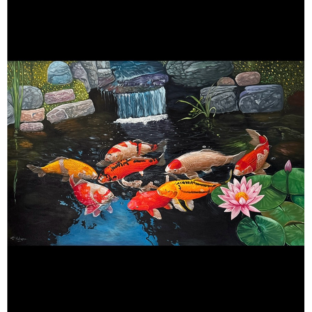 Lukisan ikan Koi 3D mewah