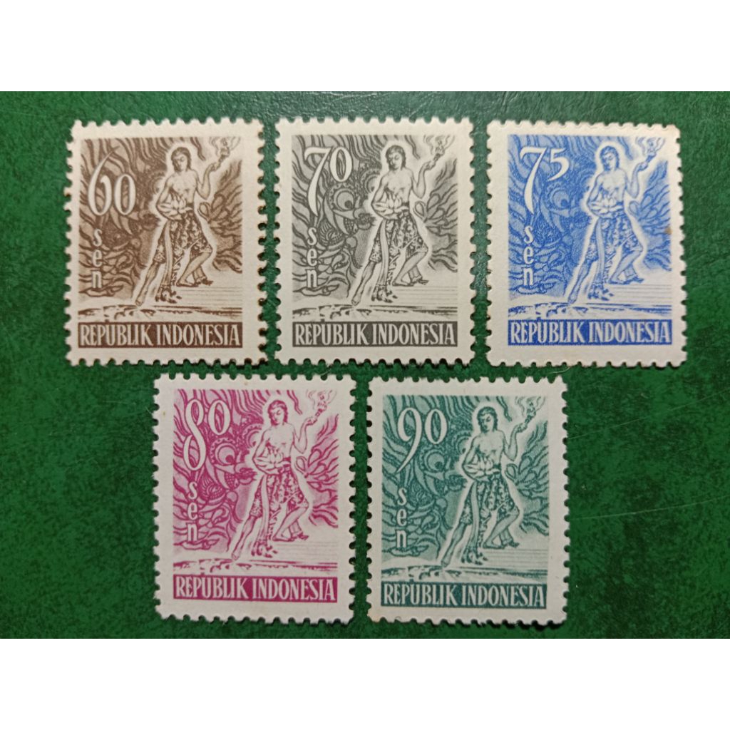 

Prangko Indonesia 5 Pcs Ksatria tahun 1953 UN USED