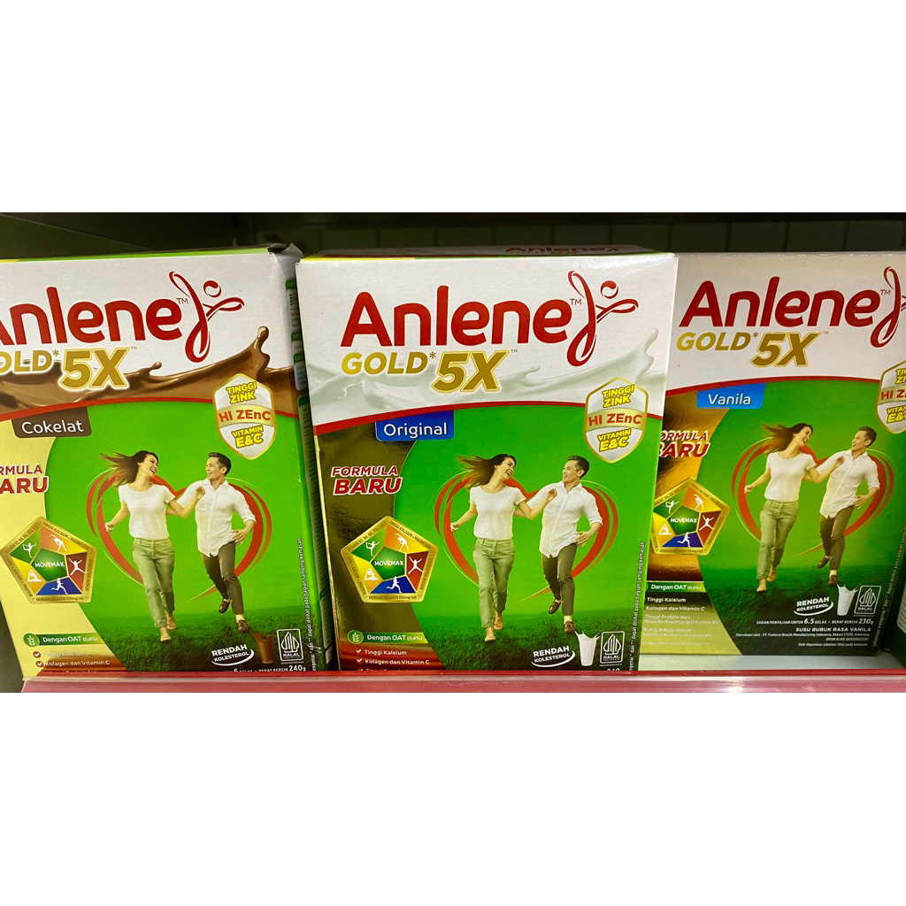 

Anlene Gold 5x Susu Bubuk dewasa varian Original , vanila dan coklat 230 gram