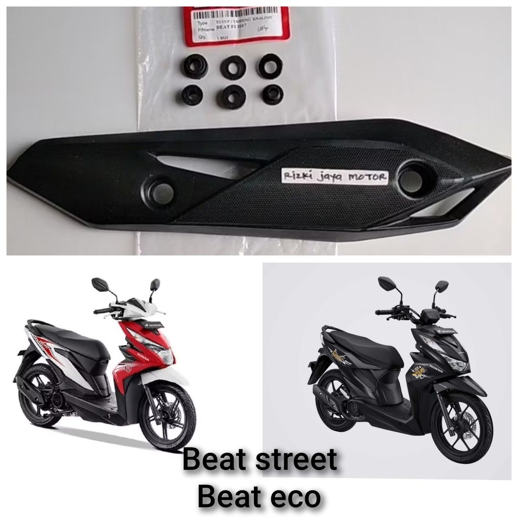 Pelindung knalpot cover tutup knalpot beat fi 2017 sudah ada seal+bus besi tinggal pasang ori ENR