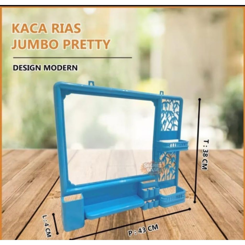 Rak cermin kaca kamar mandi bahan plastik murah grosir