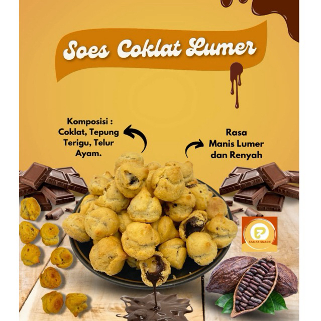 

Soes Kering isi Coklat Super enak 1kg. Snack Camilan Makanan Ringan
