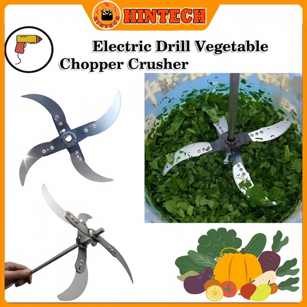 Pisau cacah rumput pakan ternak Bor Listrik Modifikasi Penghancur Sayur Mesin cacah rumput sayuran m