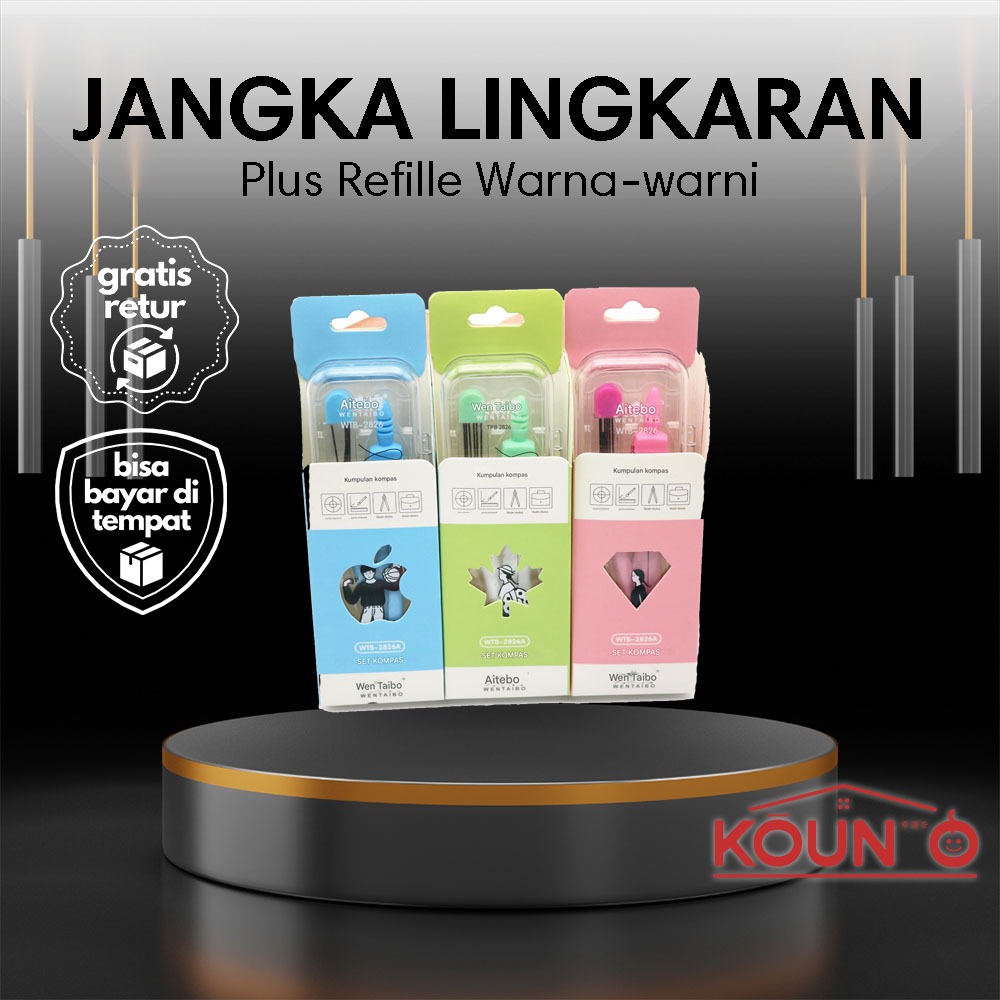 

Paket Jangka Kompas Pelajar Dilengkapi Refill Pensil Praktis Desain Unik & Warna Menarik Set Jangka Lingkaran + Refill