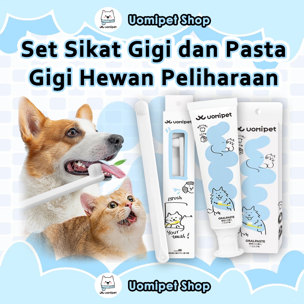 PROMO [Uomipet]Paket Sikat Gigi Odol Untuk Anjing Kucing - Odol Anjing Kucing Alat Pembersih Gigi