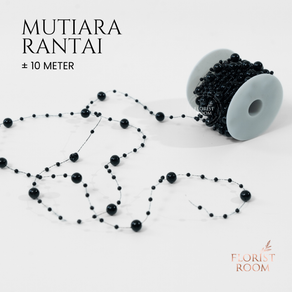 

Mutiara Rantai 10 yard - pearl on string - barang florist - pita - ribbon