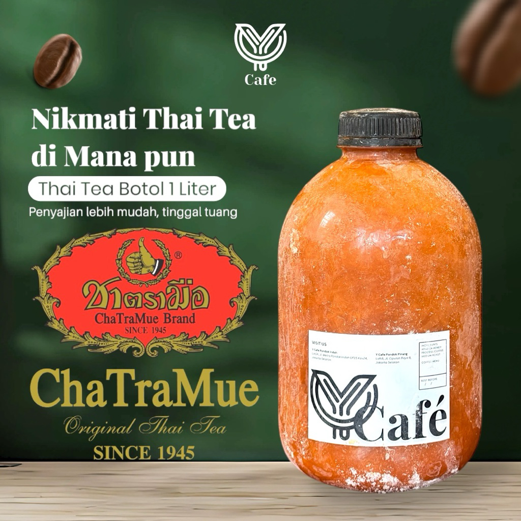 

ChaTraMue Thai Tea Botol 1 Liter - Praktis Tinggal Tuang di Rumah by Y Cafe