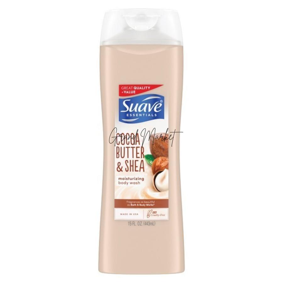 Suave Essentials Body Wash Cocoa Butter & Shea 443ml Moisturizing Sabun Mandi Mentega Kakao & Shea 4