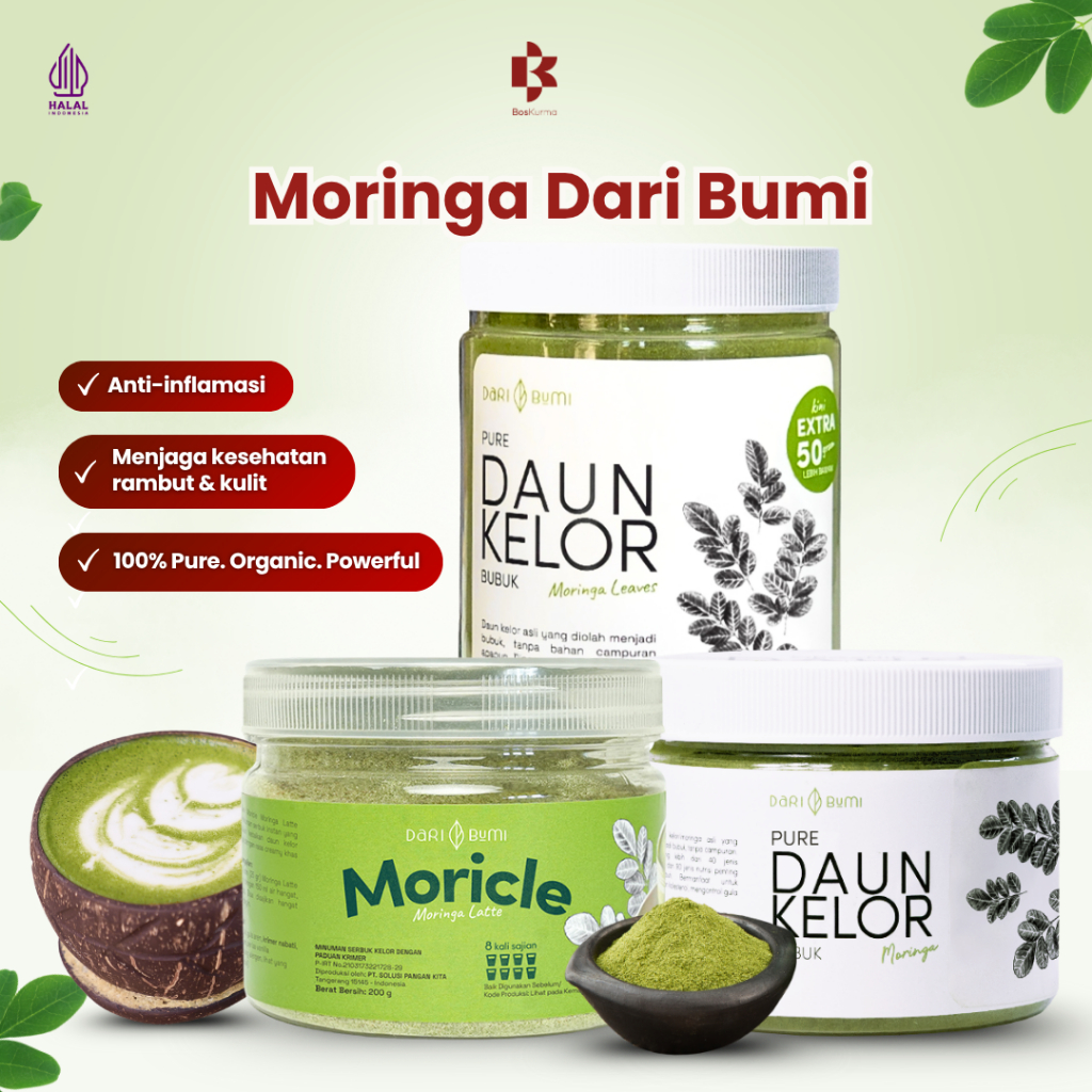 

Serbuk Daun Kelor DARI BUMI 400 + EXTRA 50 gram - Bubuk Moringa Minuman Herbal