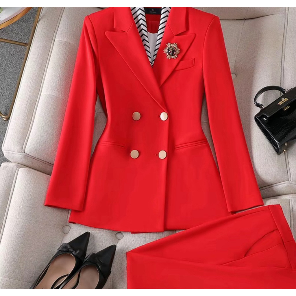 Setelan Jas Blazer Wanita Model Elegan or outfit Wanita Atasan CelanaKerja kantor