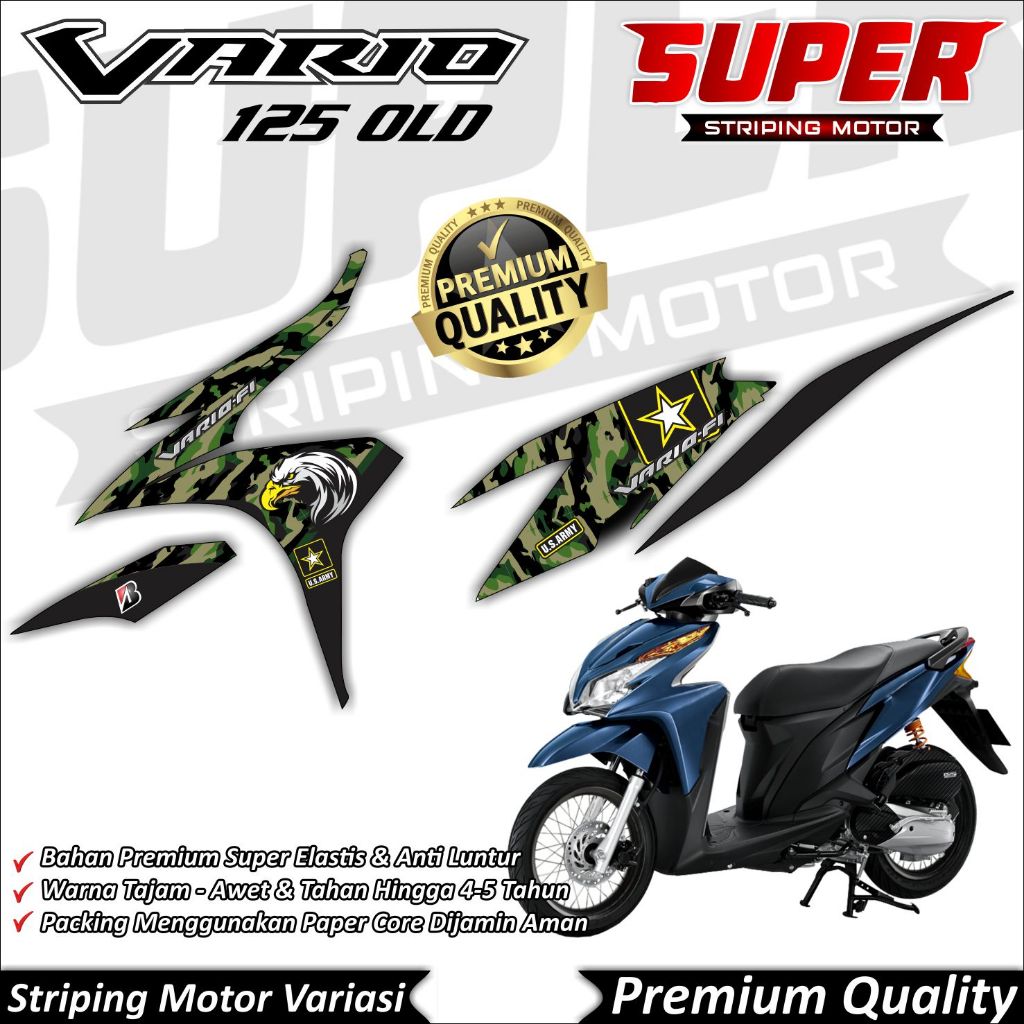 Stiker Vario 125 Old Anti Luntur keren Striping Vario 125 Old Striping Honda Vario 125 OLD Army