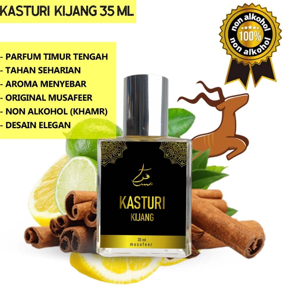 PARFUM KASTURI KIJANG 35 ML | MINYAK KASTURI ASLI | MINYAK WANGI ARAB NON ALKOHOL KHAMR 100%