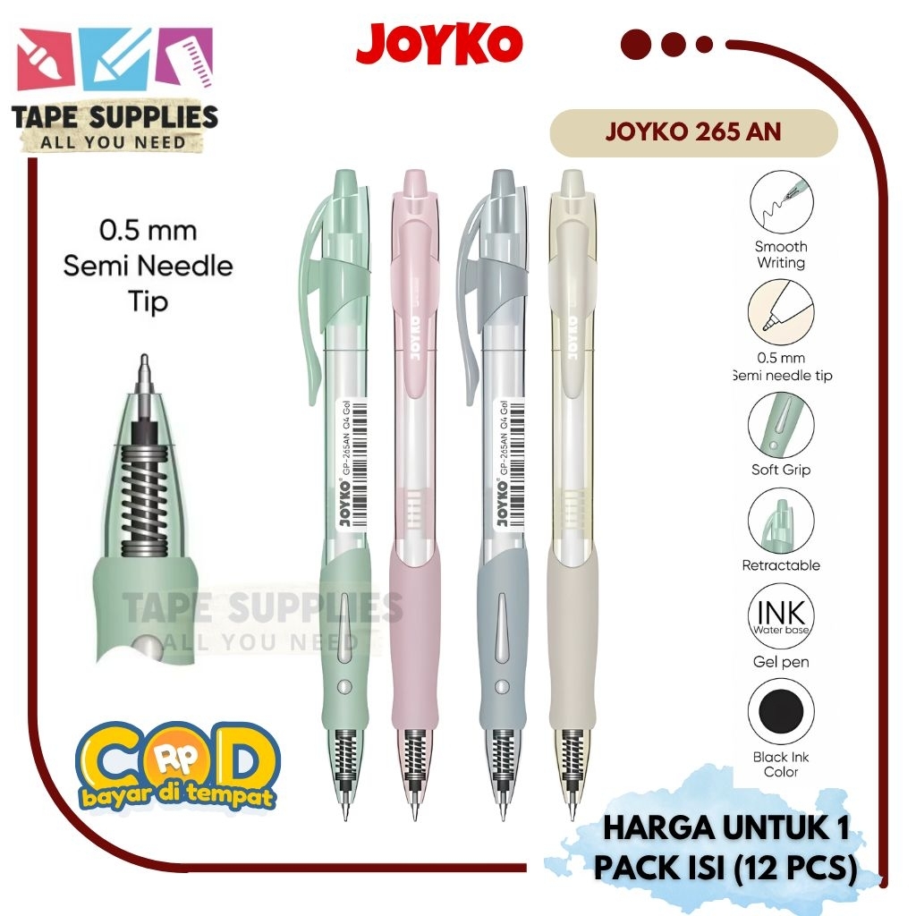 

RB (12 PCS) Pulpen Gel JOYKO GP-265AN - 0.5mm