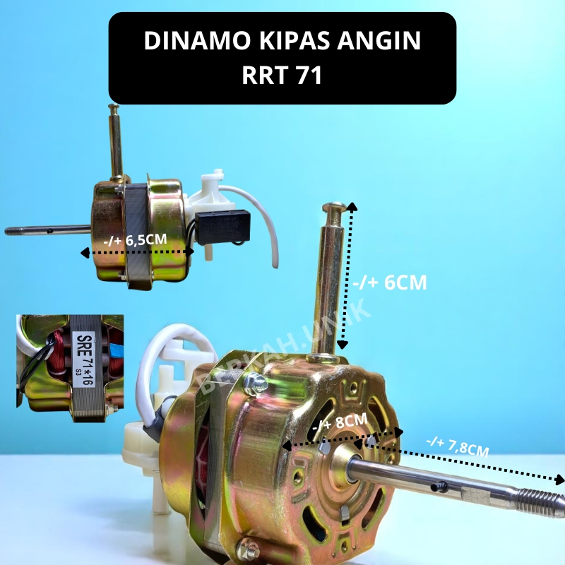 [Berkah.unik] Dinamo RRT 71 - Dinamo Kipas Angin GMC 71X16 RRT - Kompatibel untuk Kipas Sanex 16 Inc