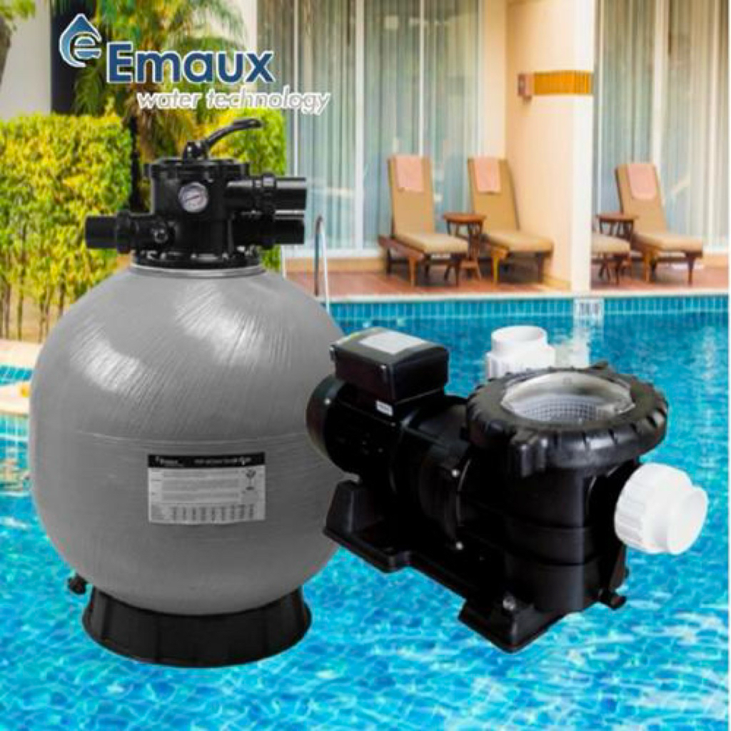 Mesin Pompa Kolam Renang 2HP Vanezia + Sand Filter Emaux 21"